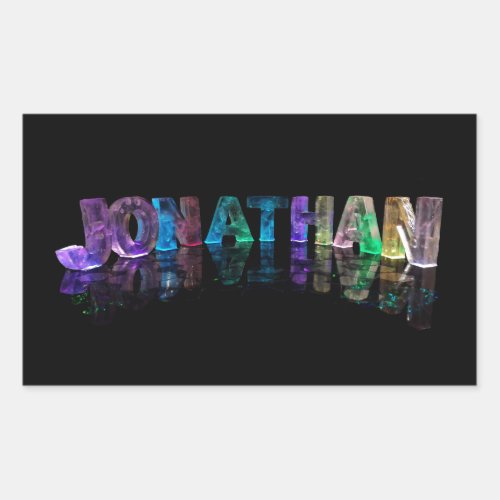 The Name Jonathan in 3D Lights Photograph Rectangular Sticker