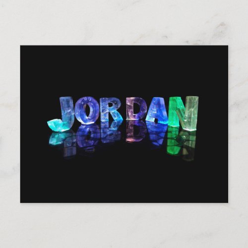 The Name Jordan in 3D Lights Photograph Postcard