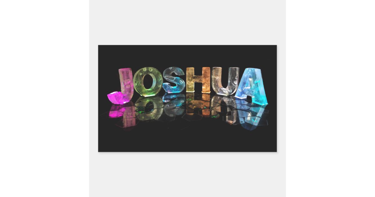 The Name Joshua In 3d Lights Photograph Rectangular Sticker Zazzle Com In the hebrew origin, joshua means god is salvation; zazzle