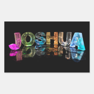 The Name Joshua in 3D Lights (Photograph) Rectangular Sticker