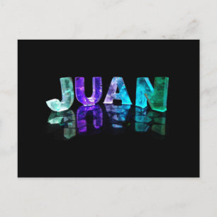 The Name Juan in 3D Lights (Photograph) Postcard