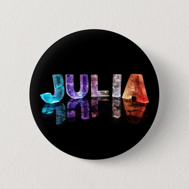 The Name Julia in 3D Lights (Photograph) Button (Front)
