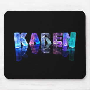 The Name Karen in 3D Lights (Photograph) Mouse Pad