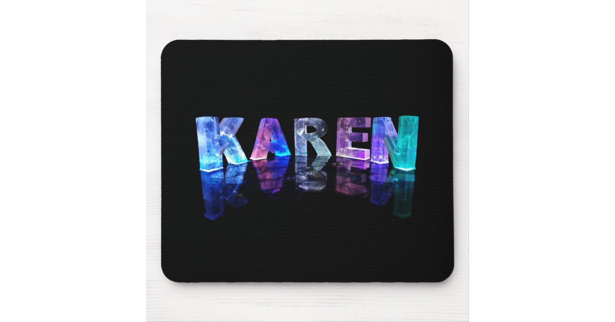 The Name Karen in 3D Lights (Photograph) Mouse Pad Zazzle