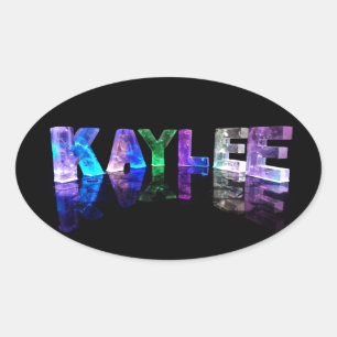 The Name Kaylee in 3D Lights (Photograph) Oval Sticker