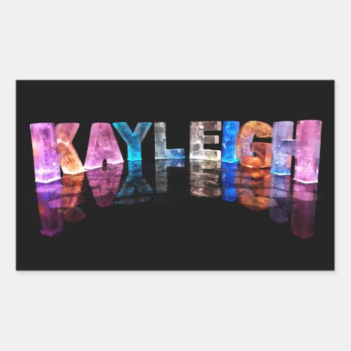 The Name Kayleigh in 3D Lights Photograph Rectangular Sticker