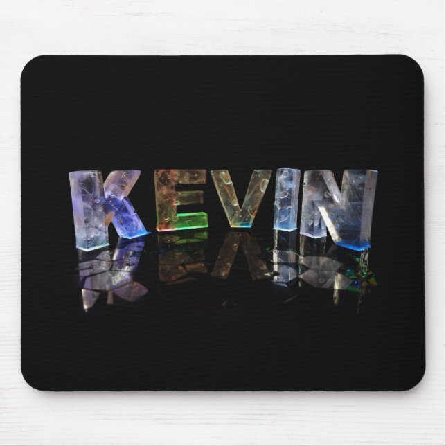 The Name Kevin in 3D Lights (Photograph) Mouse Pad (Front)