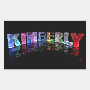 The Name Kimberly in 3D Lights (Photograph) Rectangular Sticker