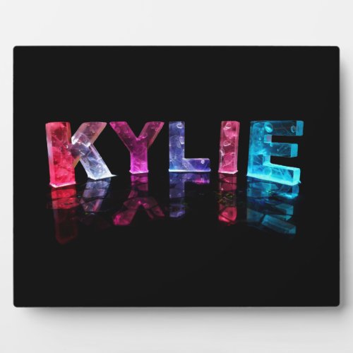 The Name Kylie in 3D Lights Photograph Plaque