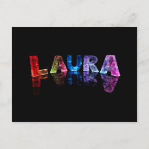 The Name Laura in 3D Lights (Photograph) Postcard