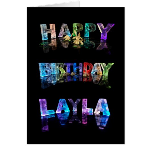 The Name Layla in 3D Lights (Photograph) (Front)