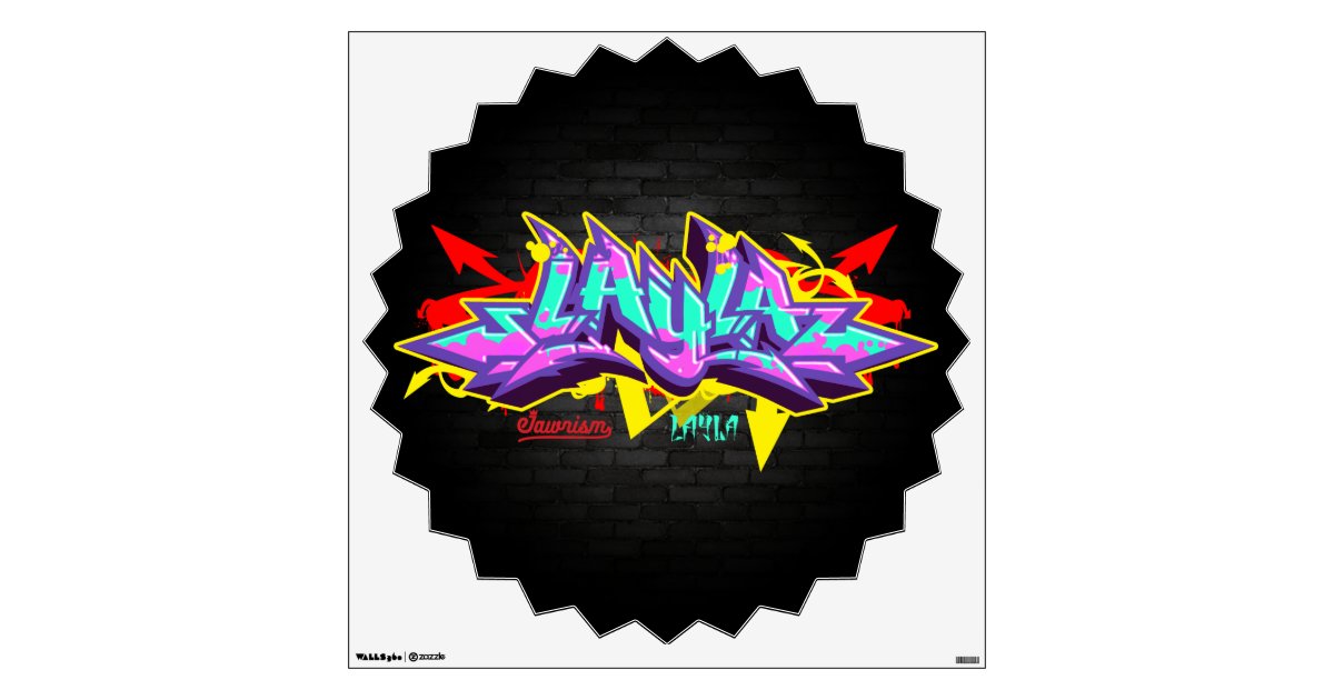 The Name Layla In Graffiti Wall Sticker Zazzle