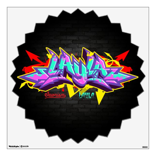 The name Layla in graffiti Wall Sticker (Front)