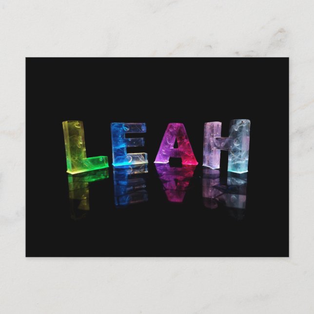 The Name Leah in 3D Lights (Photograph) Postcard (Front)
