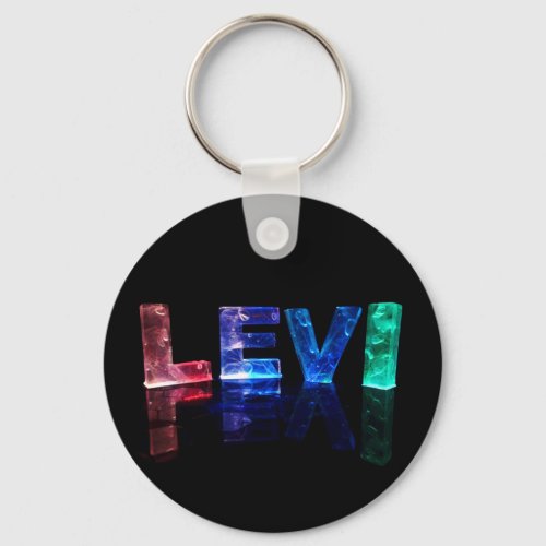 The Name Levi in 3D Lights Photograph Keychain