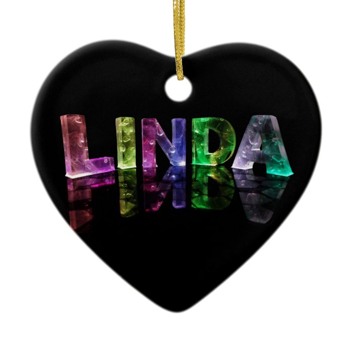 The Name Linda in 3D Lights (Photograph) Ornaments