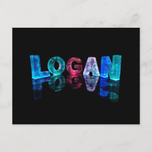 The Name Logan in 3D Lights (Photograph) Postcard