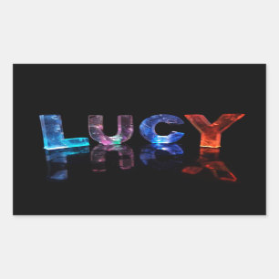 The Name Lucy in 3D Lights (Photograph) Rectangular Sticker