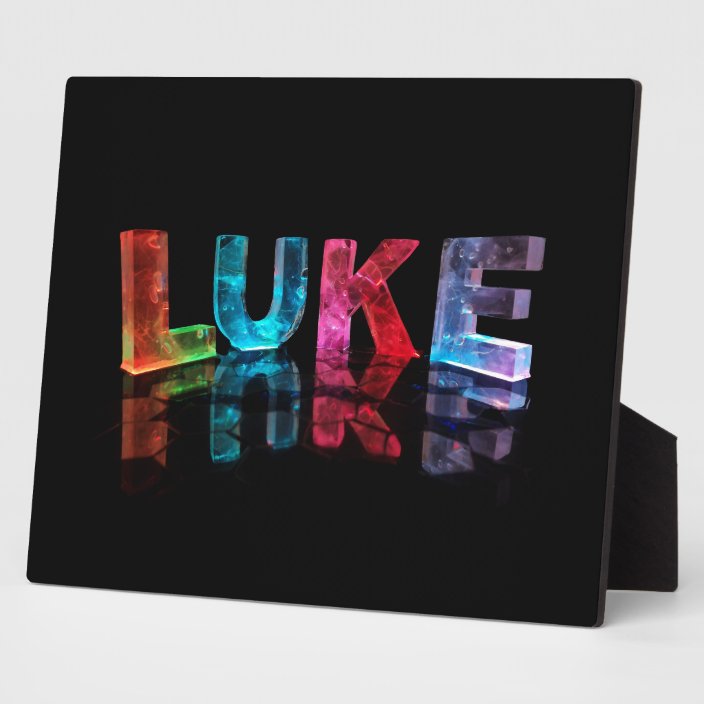 The Name Luke in 3D Lights (Photograph) Plaque