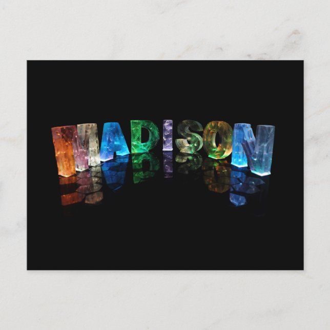 The Name Madison in 3D Lights (Photograph) Postcard (Front)