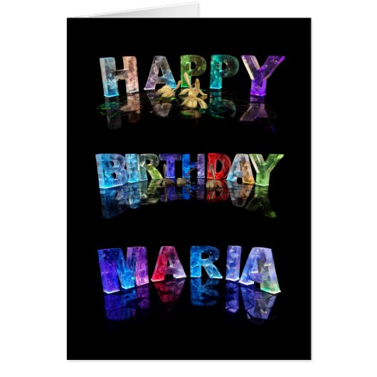 The Name Maria in 3D Lights (Photogarph) Cards (Front)