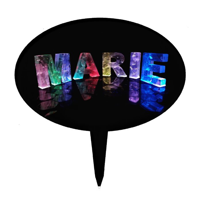 The Name Marie in 3D Lights (Photogarph) Cake Toppers