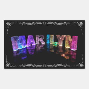 The Name Marilyn in 3D Lights (Photograph) Rectangular Sticker