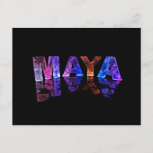 The Name Maya in 3D Lights (Photograph) Postcard