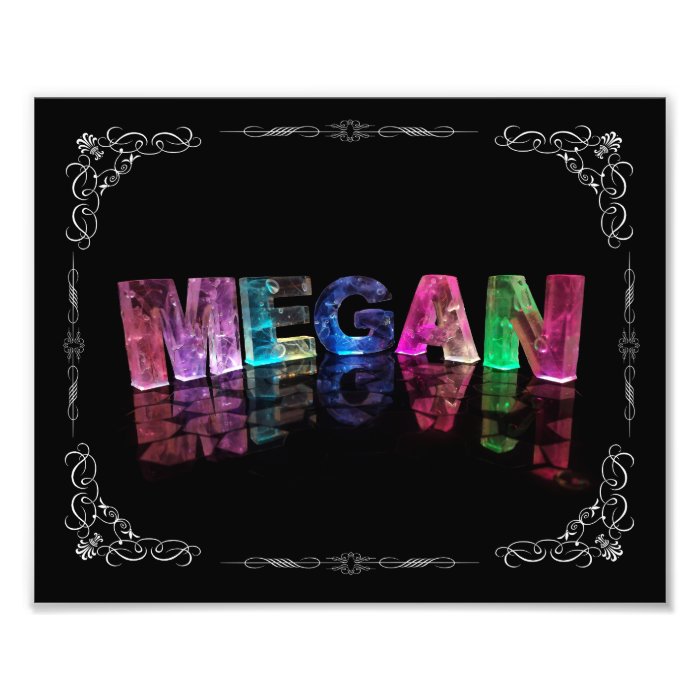 The Name Megan in 3D Lights (Photograph)