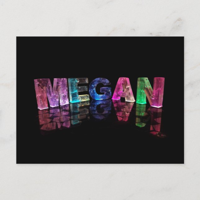 The Name Megan in 3D Lights (Photograph) Postcard (Front)