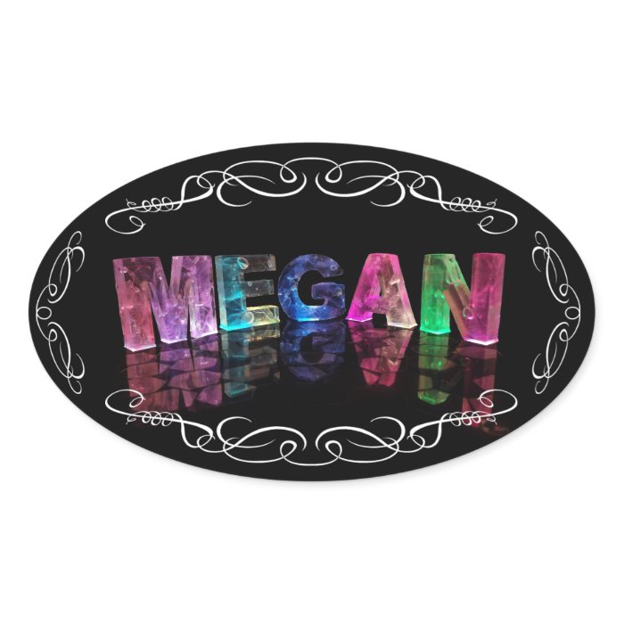 The Name Megan in 3D Lights (Photograph) Sticker