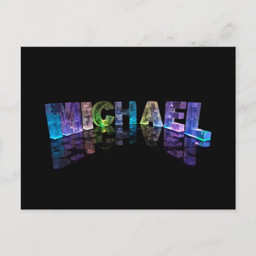 The Name Michael in 3D Lights Photograph Postcard