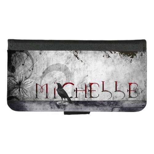 The Name Michelle Gothic Graffiti with Crow iPhone 87 Wallet Case