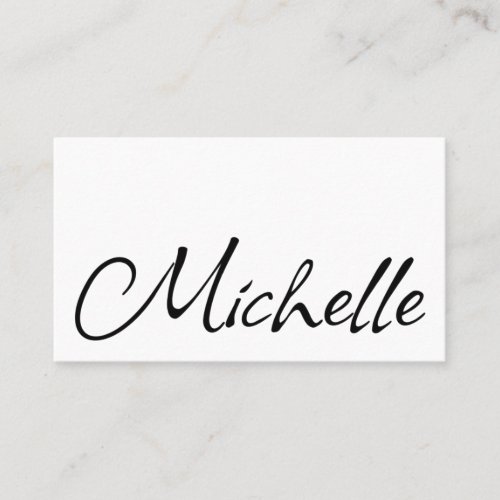 The name Michelle in Black Script Personal Business Card