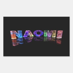 The Name Naomi in 3D Lights (Photograph) Rectangular Sticker