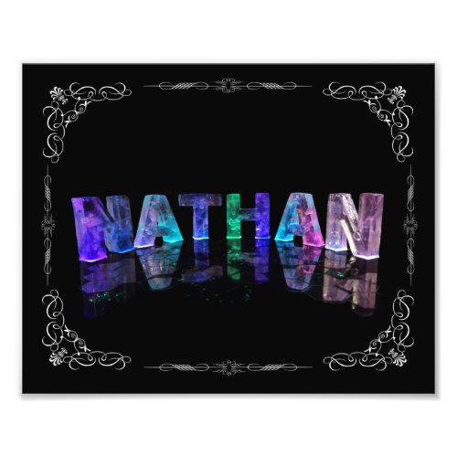 The Name Nathan _  Name in Lights Photograph Photo Print