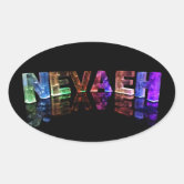 The Name Riley in 3D Lights (Photograph) Oval Sticker