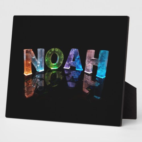 The Name Noah in 3D Lights Photograph Plaque