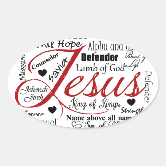 The Name of Jesus Oval Sticker