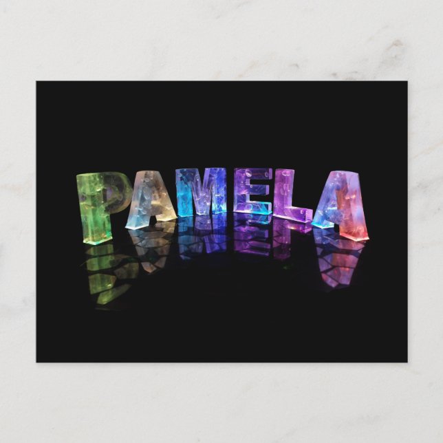 The Name Pamela in 3D Lights (Photograph) Postcard (Front)