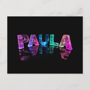 The Name Paula in 3D Lights (Photograph) Postcard