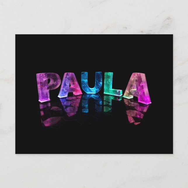 The Name Paula in 3D Lights (Photograph) Postcard (Front)