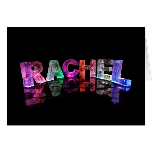 The Name Rachel in 3D Lights (Photograph) Cards (Front Horizontal)