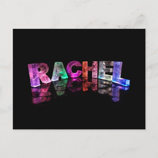 The Name Rachel in 3D Lights (Photograph) Postcard (Front)