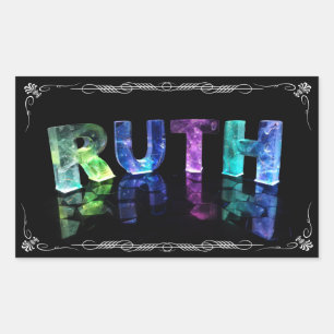 The Name Ruth in 3D Lights (Photograph) Rectangular Sticker