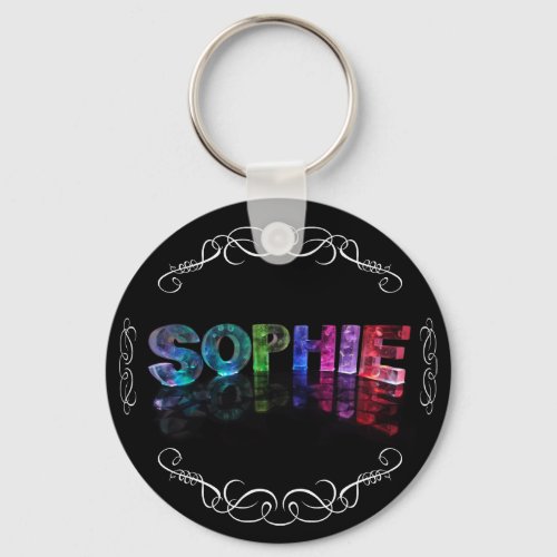 The Name Sophie _  Name in Lights Photograph Keychain