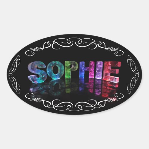 The Name Sophie _  Name in Lights Photograph Oval Sticker