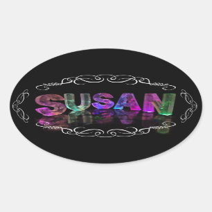 The Name Susan - Name in Lights (Photograph) Oval Sticker