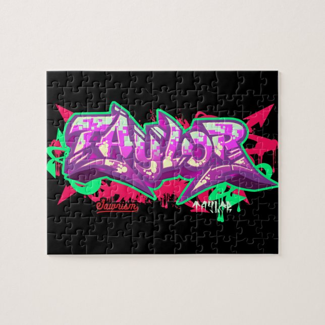 The name Taylor in graffiti-Puzzle Jigsaw Puzzle (Horizontal)