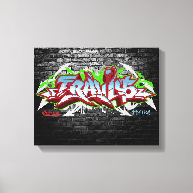 The name Travis in graffiti Canvas Print (Front)
